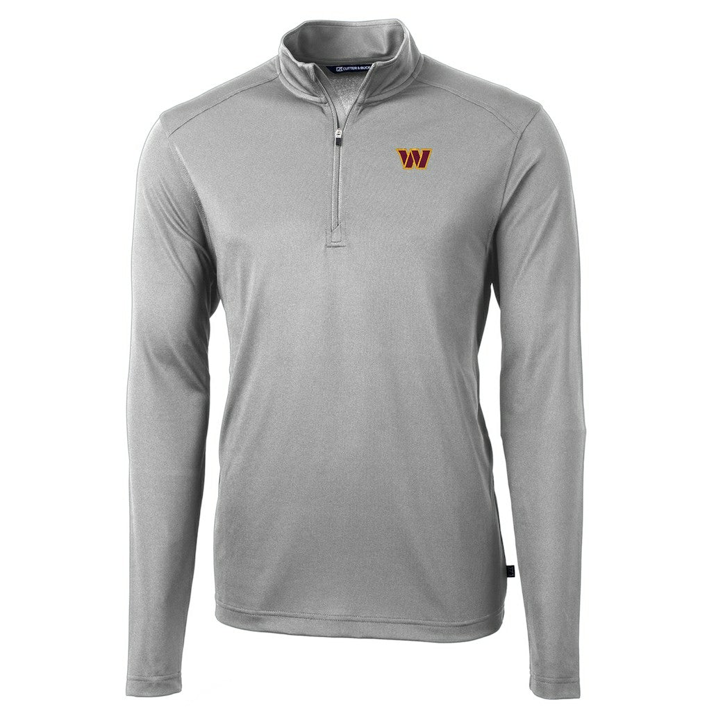 Washington Commanders Cutter & Buck Virtue Eco Pique Half-Zip Pullover Jacket - Gray Pullover