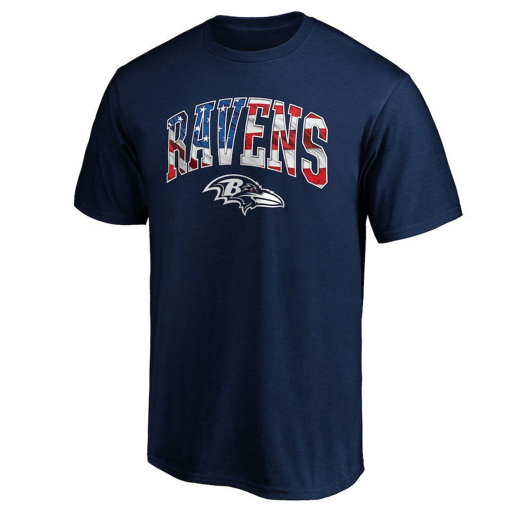 Baltimore Ravens Banner Wave Logo T-Shirt - Navy T-shirts