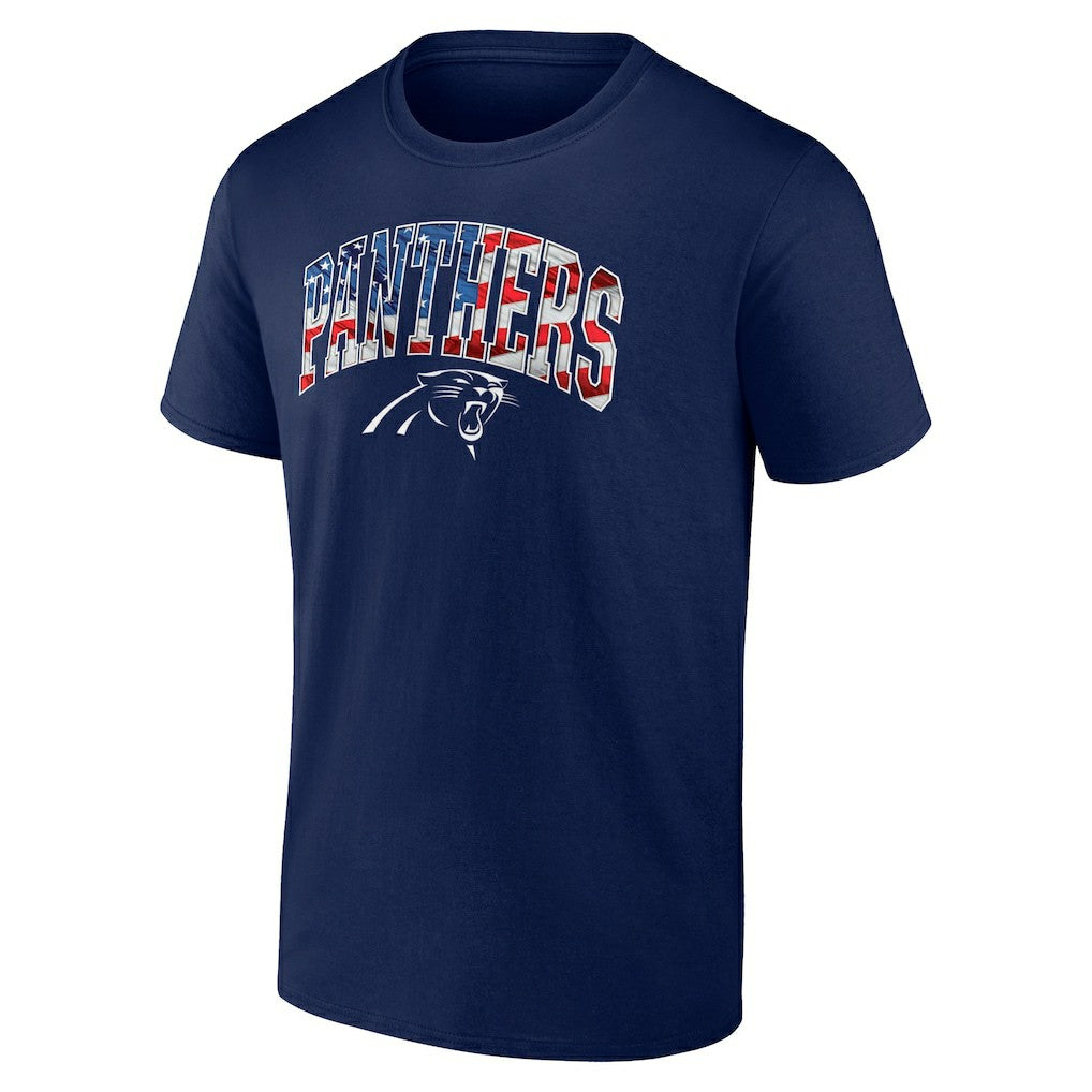 Carolina Panthers Banner Wave Logo T-Shirt - Navy T-shirts