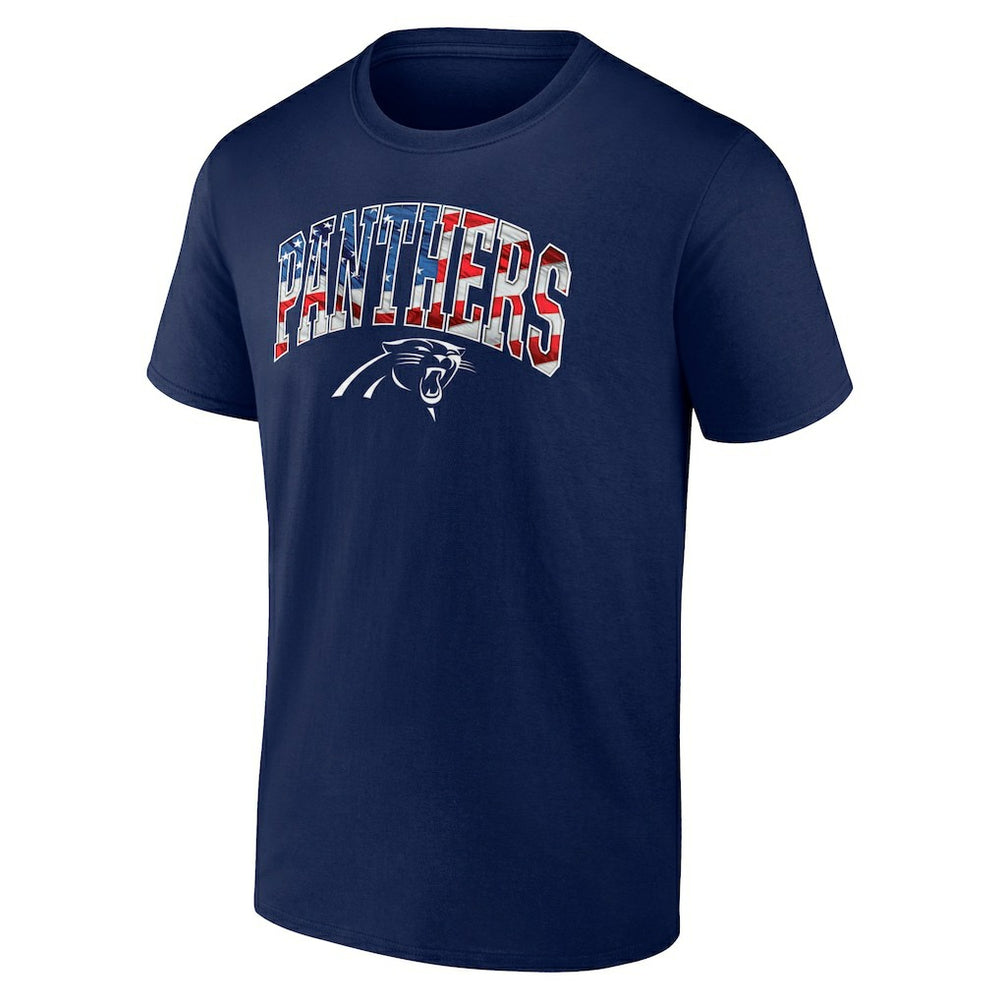 Carolina Panthers Banner Wave Logo T-Shirt - Navy T-shirts
