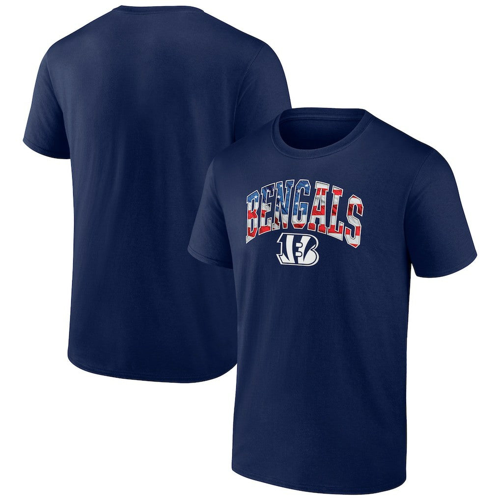 Cincinnati Bengals Banner Wave Logo T-Shirt - Navy T-shirts