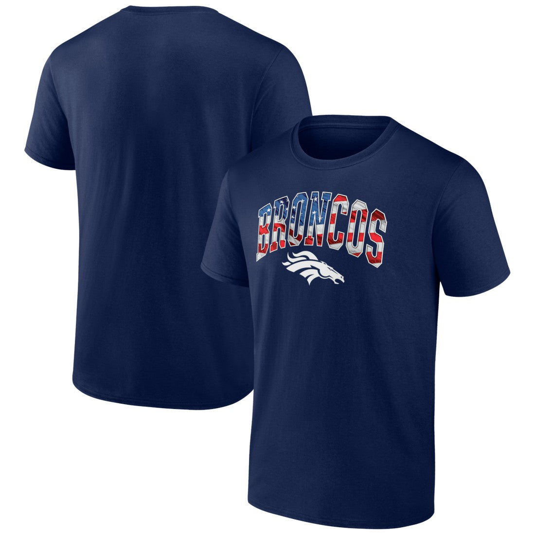 Denver Broncos Banner Wave Logo T-Shirt - Navy T-shirts