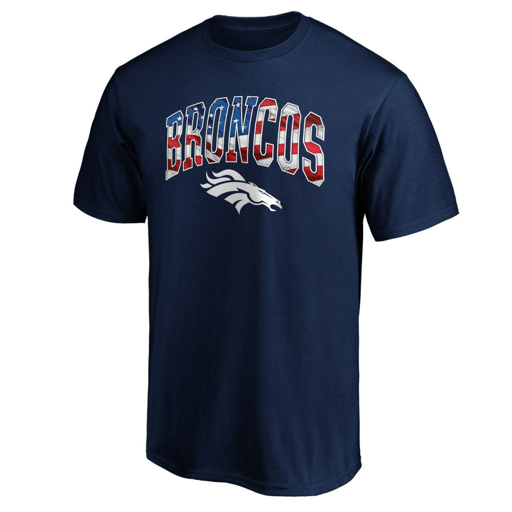 Denver Broncos Banner Wave Logo T-Shirt - Navy T-shirts