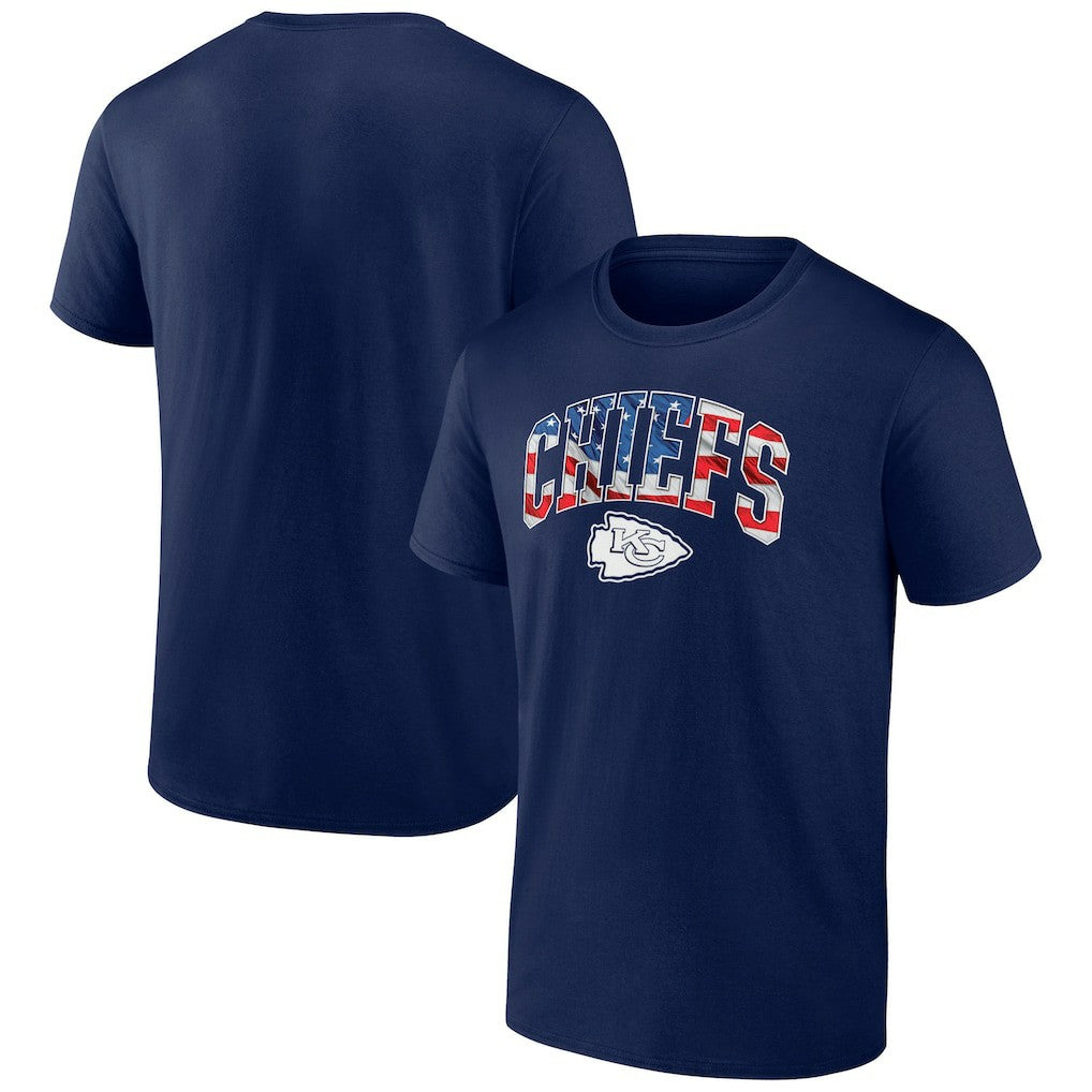 Kansas City Chiefs Banner Wave Logo T-Shirt - Navy T-shirts
