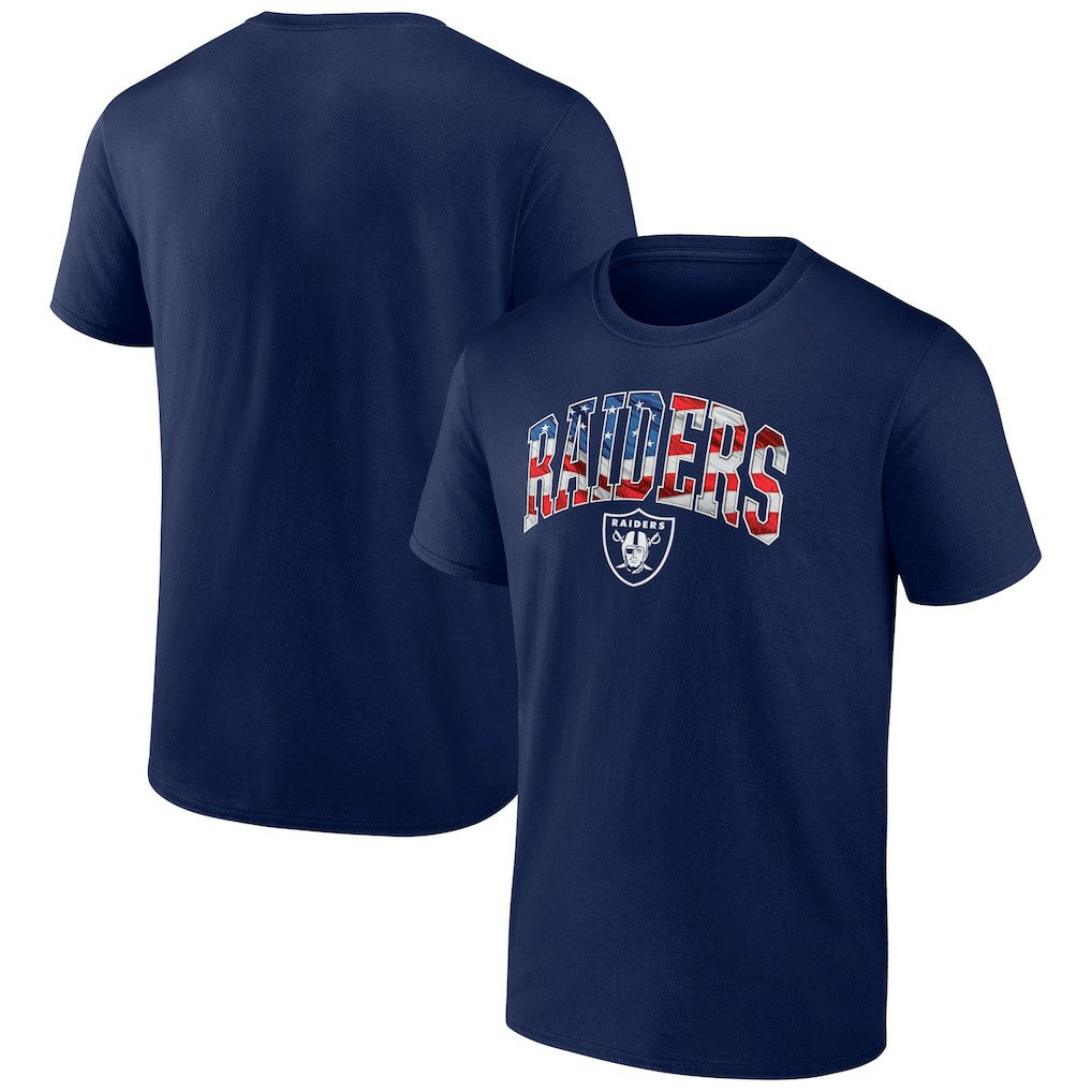Las Vegas Raiders Banner Wave Logo T-Shirt - Navy T-shirts