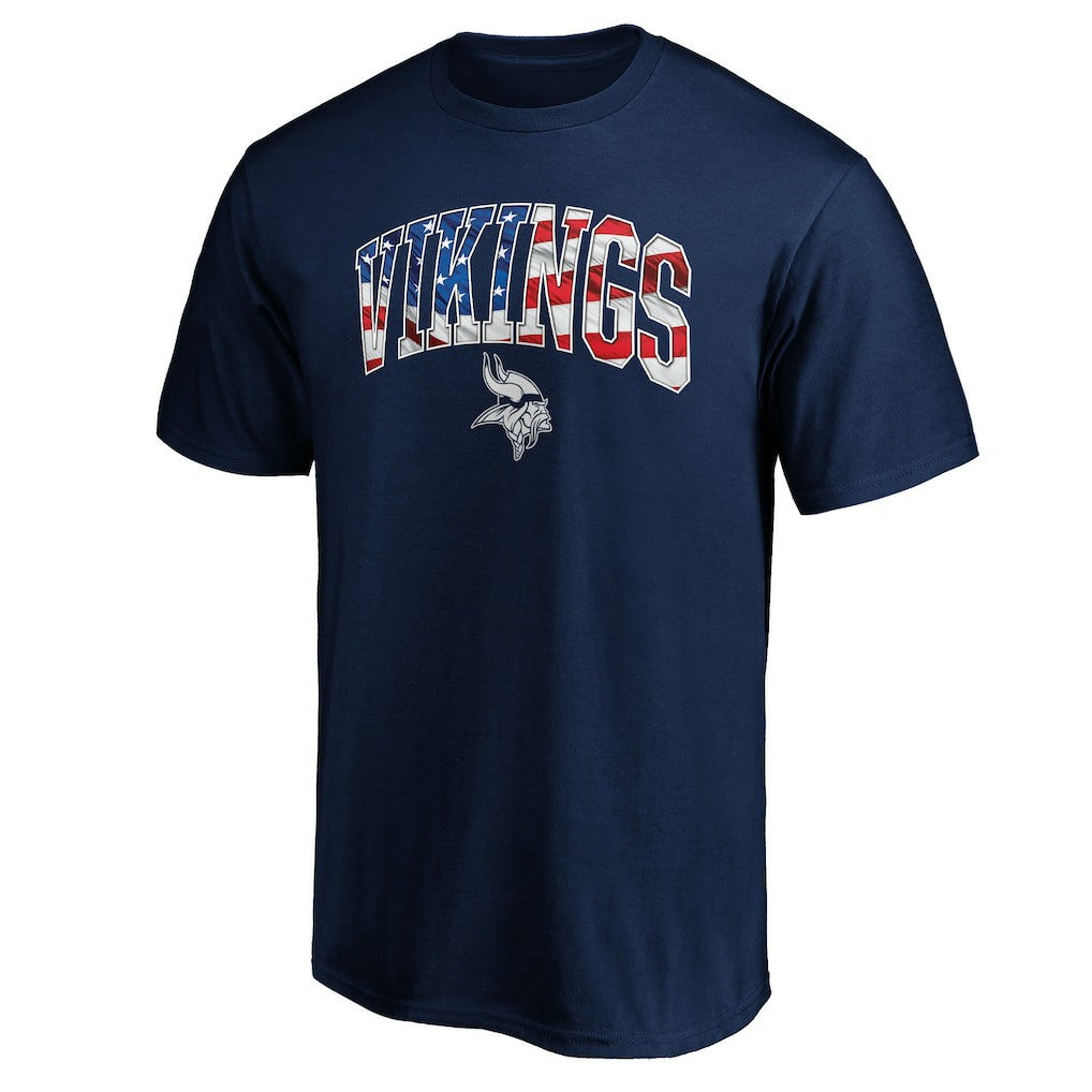 Minnesota Vikings Banner Wave Logo T-Shirt - Navy T-shirts