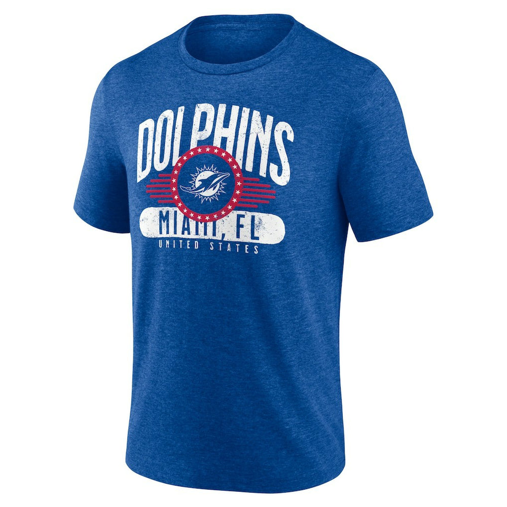 Miami Dolphins Badge of Honor Tri-Blend T-Shirt - Royal T-shirts