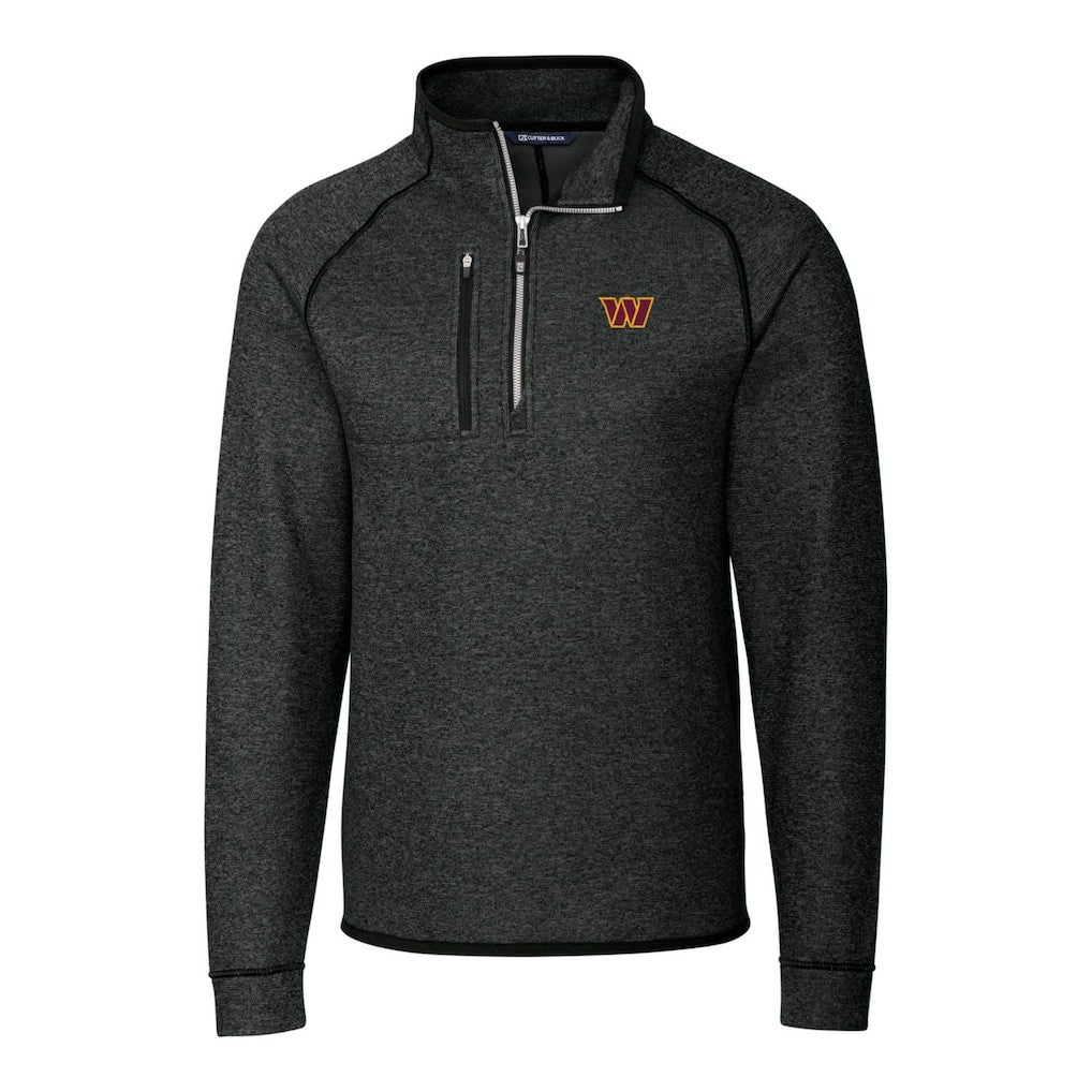 Washington Commanders Cutter & Buck Big & Tall Mainsail Half-Zip Pullover Jacket - Heathered Charcoal Pullover