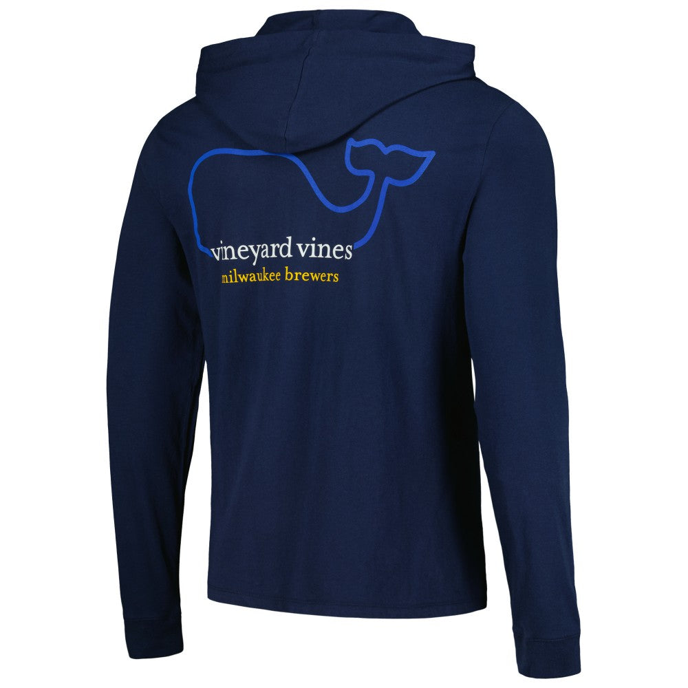 Milwaukee Brewers Vineyard Vines Long Sleeve Hoodie T-Shirt - Navy Hoodies