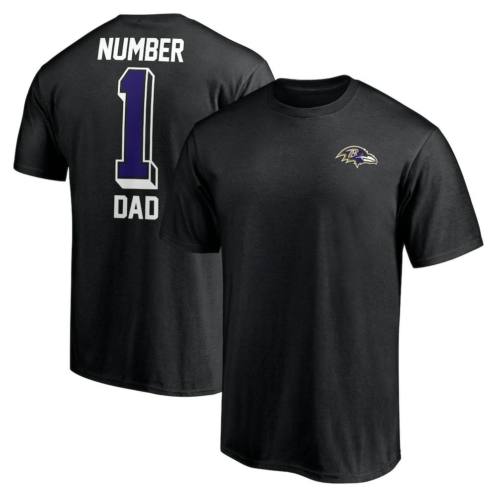 Baltimore Ravens Number One Dad T-Shirt - Black T-shirts