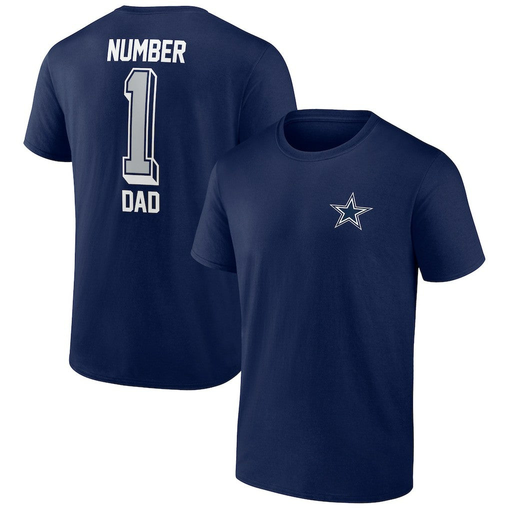 Dallas Cowboys Number One Dad T-Shirt - Navy T-shirts