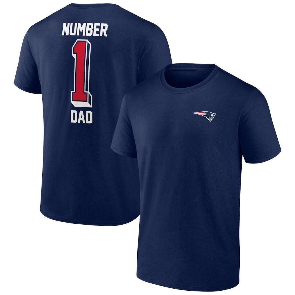 New England Patriots Number One Dad T-Shirt - Navy T-shirts