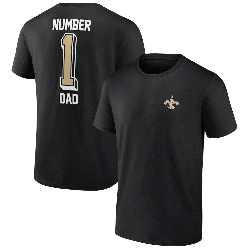 New Orleans Saints Number One Dad T-Shirt - Black T-shirts