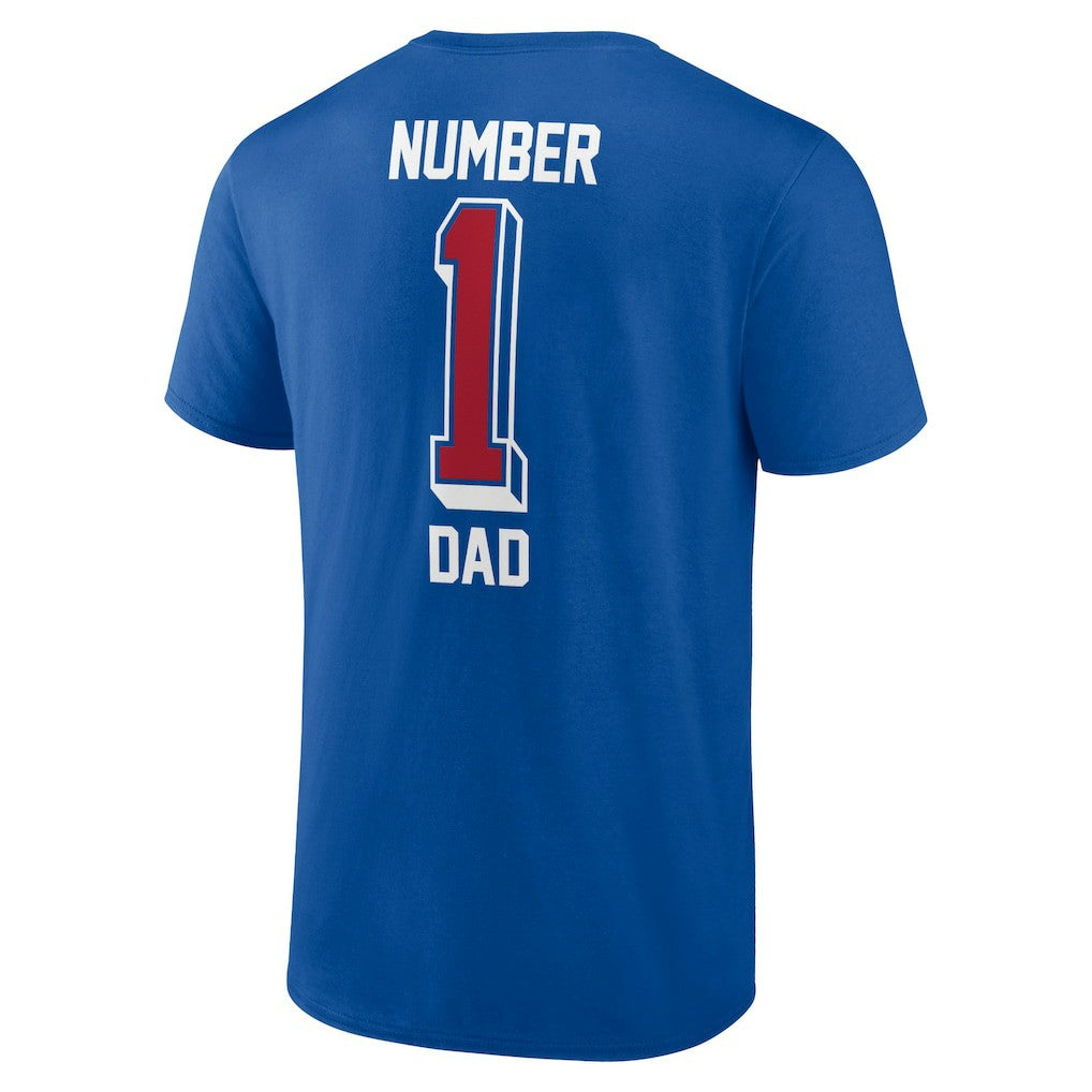 New York Giants Number One Dad T-Shirt - Royal T-shirts
