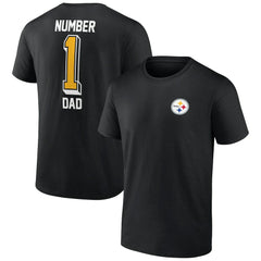 Pittsburgh Steelers Number One Dad T-Shirt - Black T-shirts