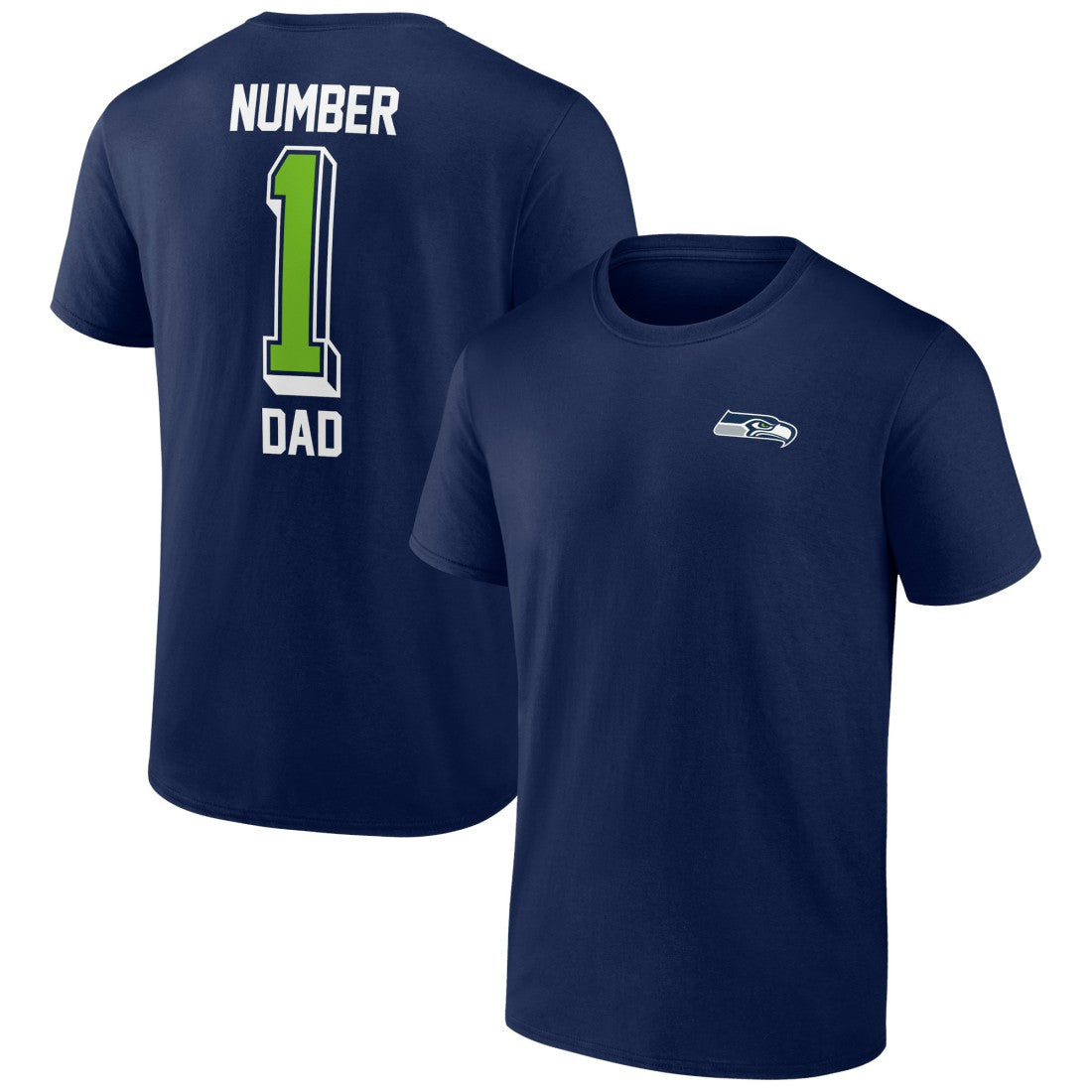 Seattle Seahawks Number One Dad T-Shirt - College Navy T-shirts