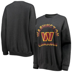 Washington Commanders WEAR by Erin Andrews Women's Oversized Fleece Pullover Sweatshirt - Heathered Charcoal Pullover
