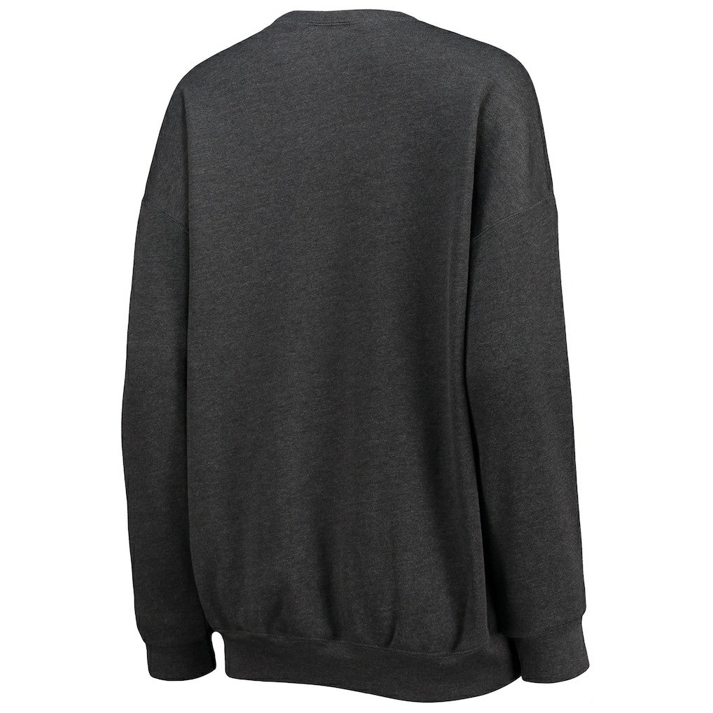 Washington Commanders WEAR by Erin Andrews Women's Oversized Fleece Pullover Sweatshirt - Heathered Charcoal Pullover