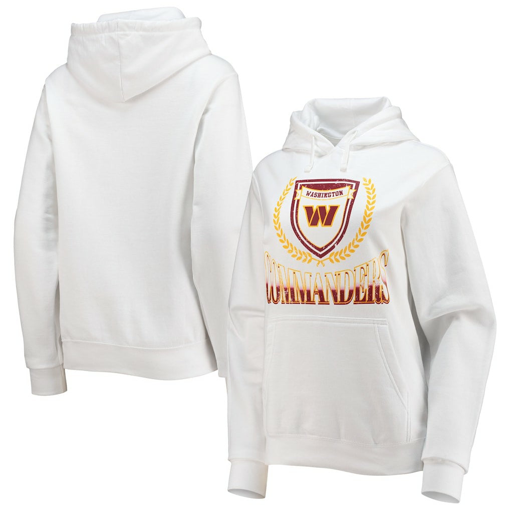 Washington Commanders WEAR by Erin Andrews Women's Fleece Pullover Hoodie - White Hoodies