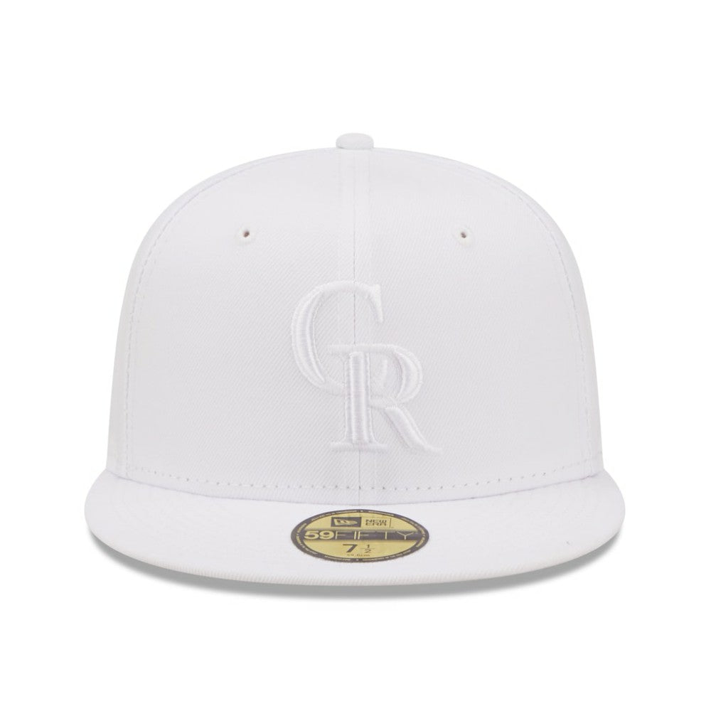 Colorado Rockies New Era White on White 59FIFTY Fitted Hat Hats