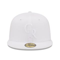 Colorado Rockies New Era White on White 59FIFTY Fitted Hat Hats