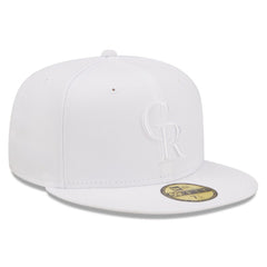 Colorado Rockies New Era White on White 59FIFTY Fitted Hat Hats