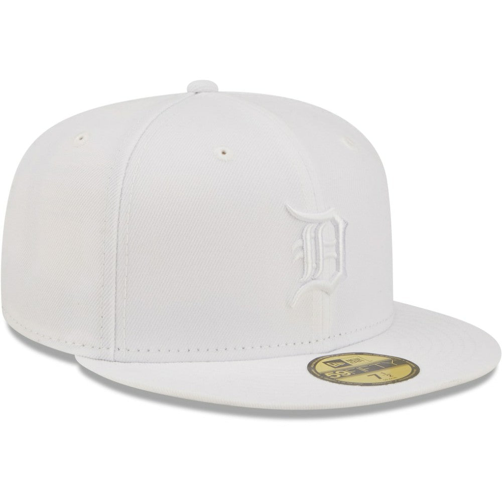 Detroit Tigers New Era White on White 59FIFTY Fitted Hat Hats