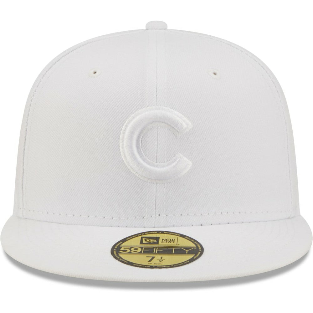 Chicago Cubs New Era White on White 59FIFTY Fitted Hat Hats