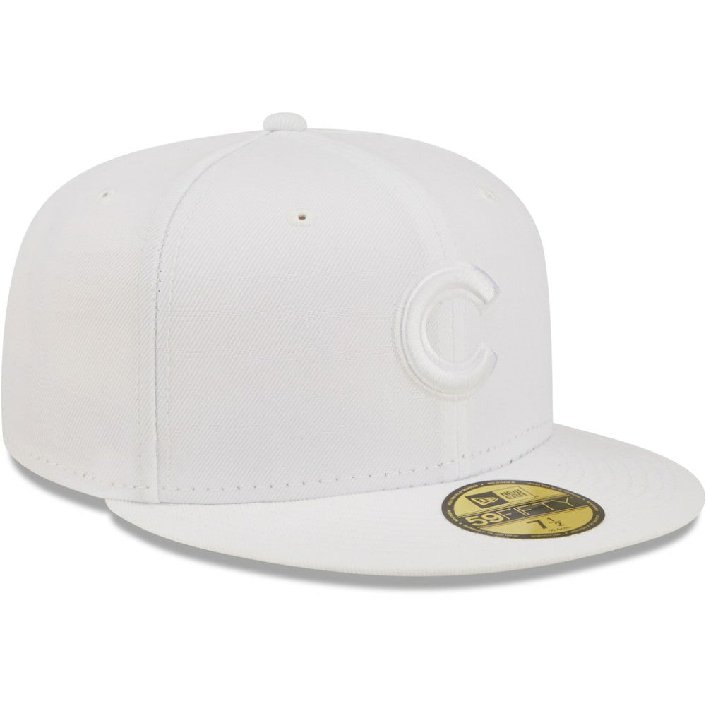 Chicago Cubs New Era White on White 59FIFTY Fitted Hat Hats