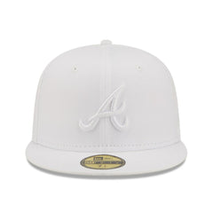 Atlanta Braves New Era White on White 59FIFTY Fitted Hat Hats