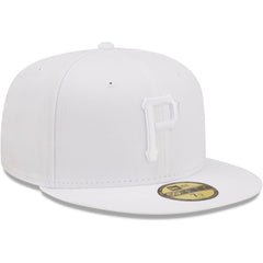 Pittsburgh Pirates New Era White on White 59FIFTY Fitted Hat Hats