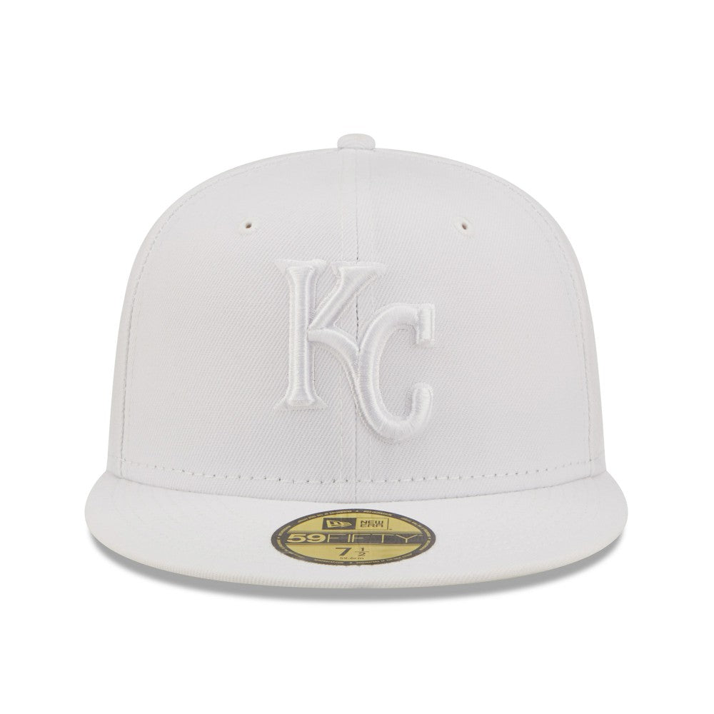 Kansas City Royals New Era White on White 59FIFTY Fitted Hat Hats