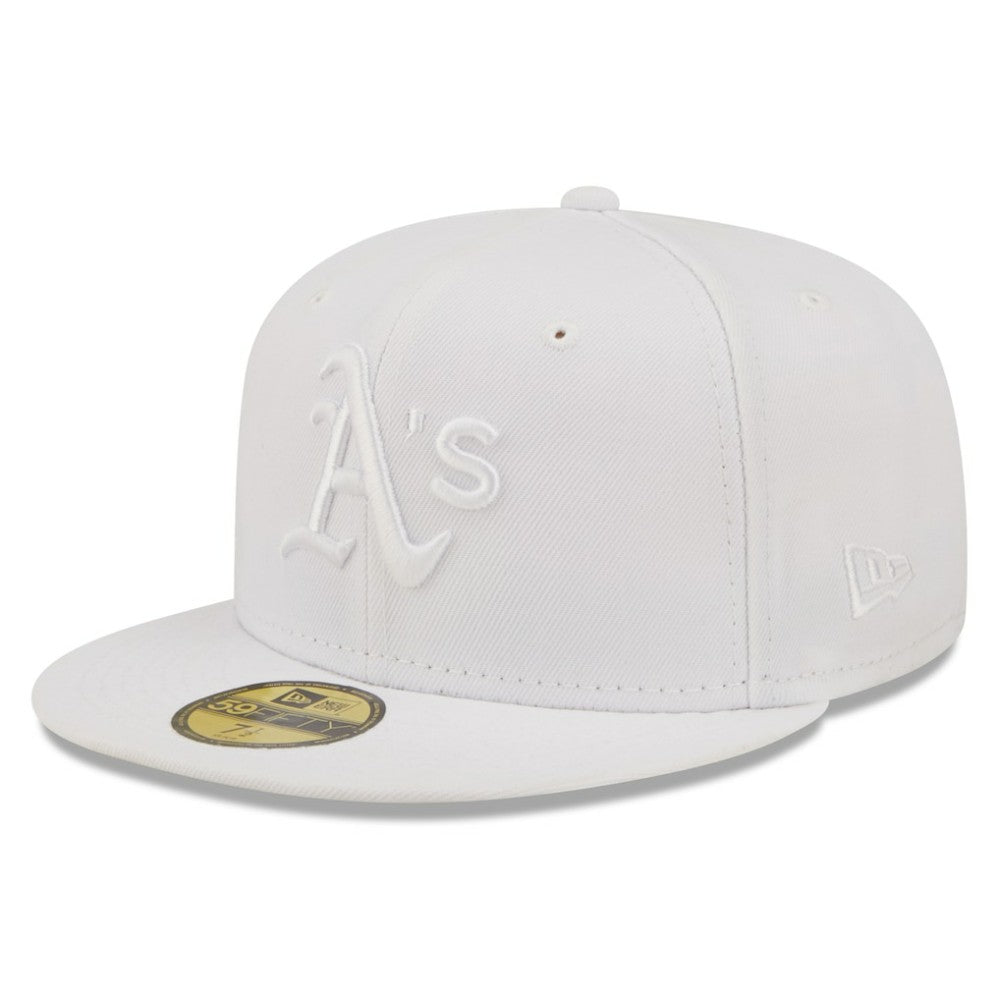 Athletics New Era White on White 59FIFTY Fitted Hat Hats