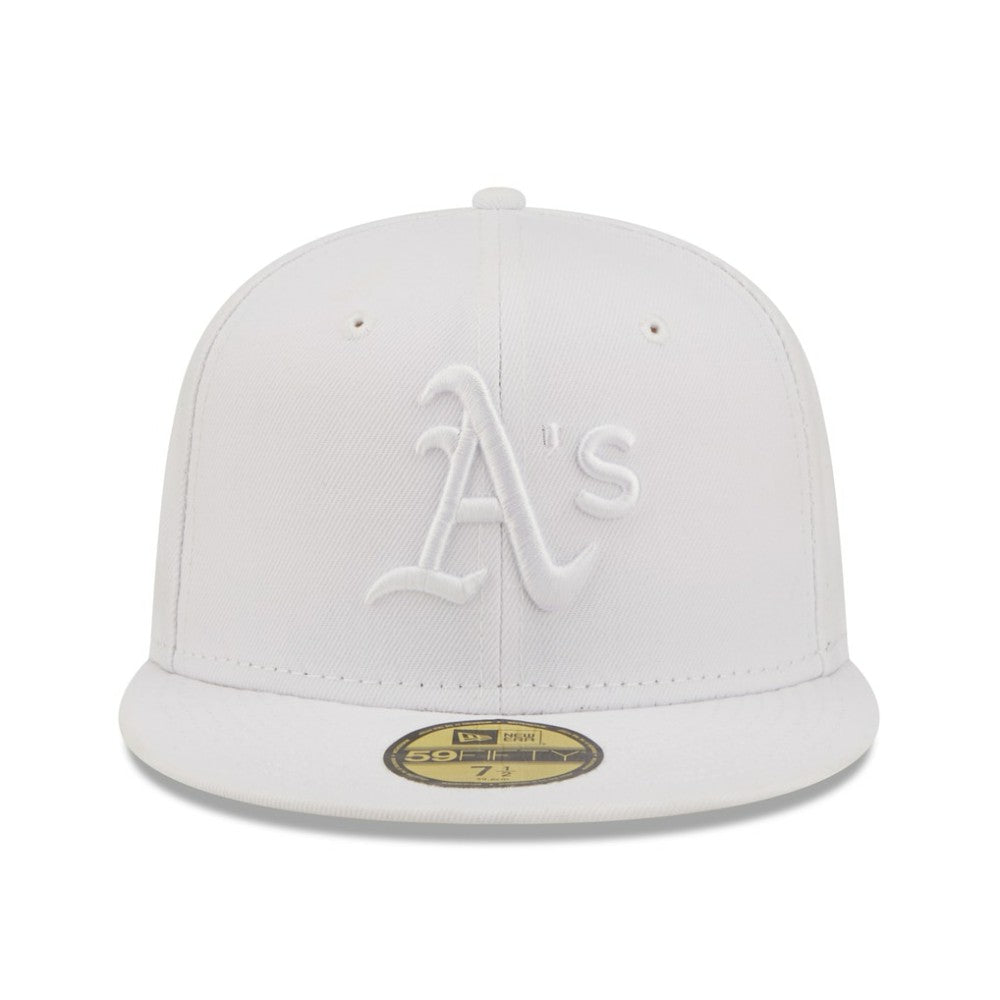 Athletics New Era White on White 59FIFTY Fitted Hat Hats