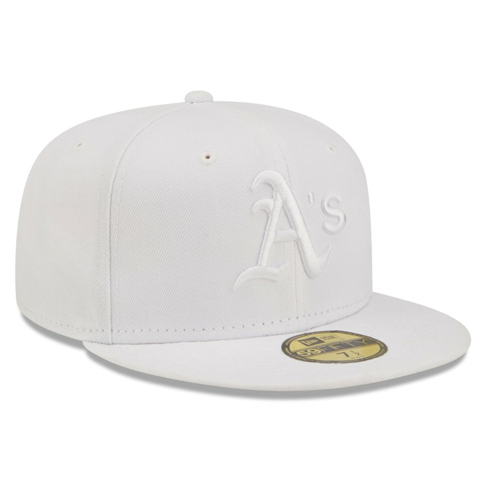 Athletics New Era White on White 59FIFTY Fitted Hat Hats