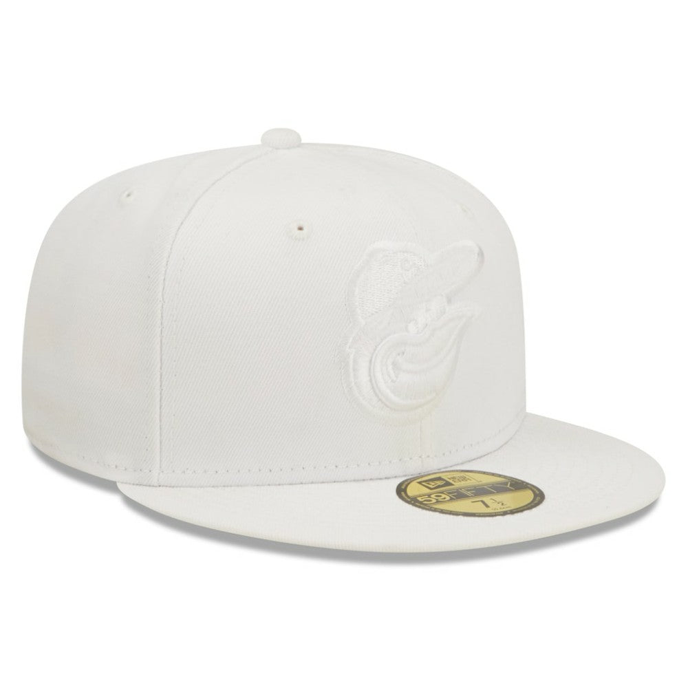 Baltimore Orioles New Era White on White 59FIFTY Fitted Hat Hats