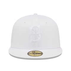 Seattle Mariners New Era White on White 59FIFTY Fitted Hat Hats
