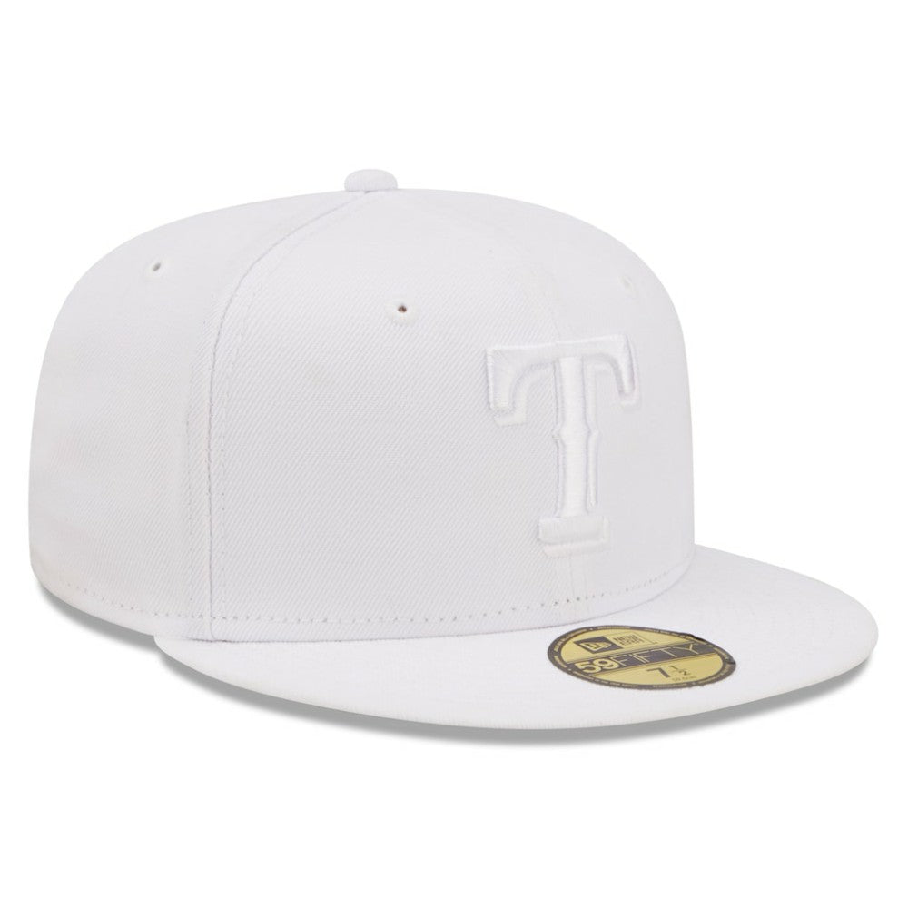 Texas Rangers New Era White on White 59FIFTY Fitted Hat Hats