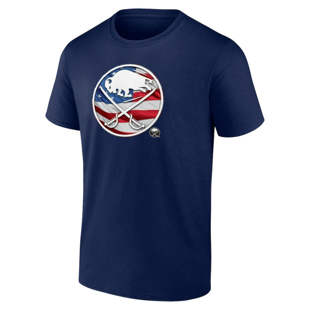 Buffalo Sabres Banner Wave Logo T-Shirt - Navy | US 4732359