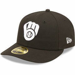Milwaukee Brewers New Era Black & White Low Profile 59FIFTY Fitted Hat Hats