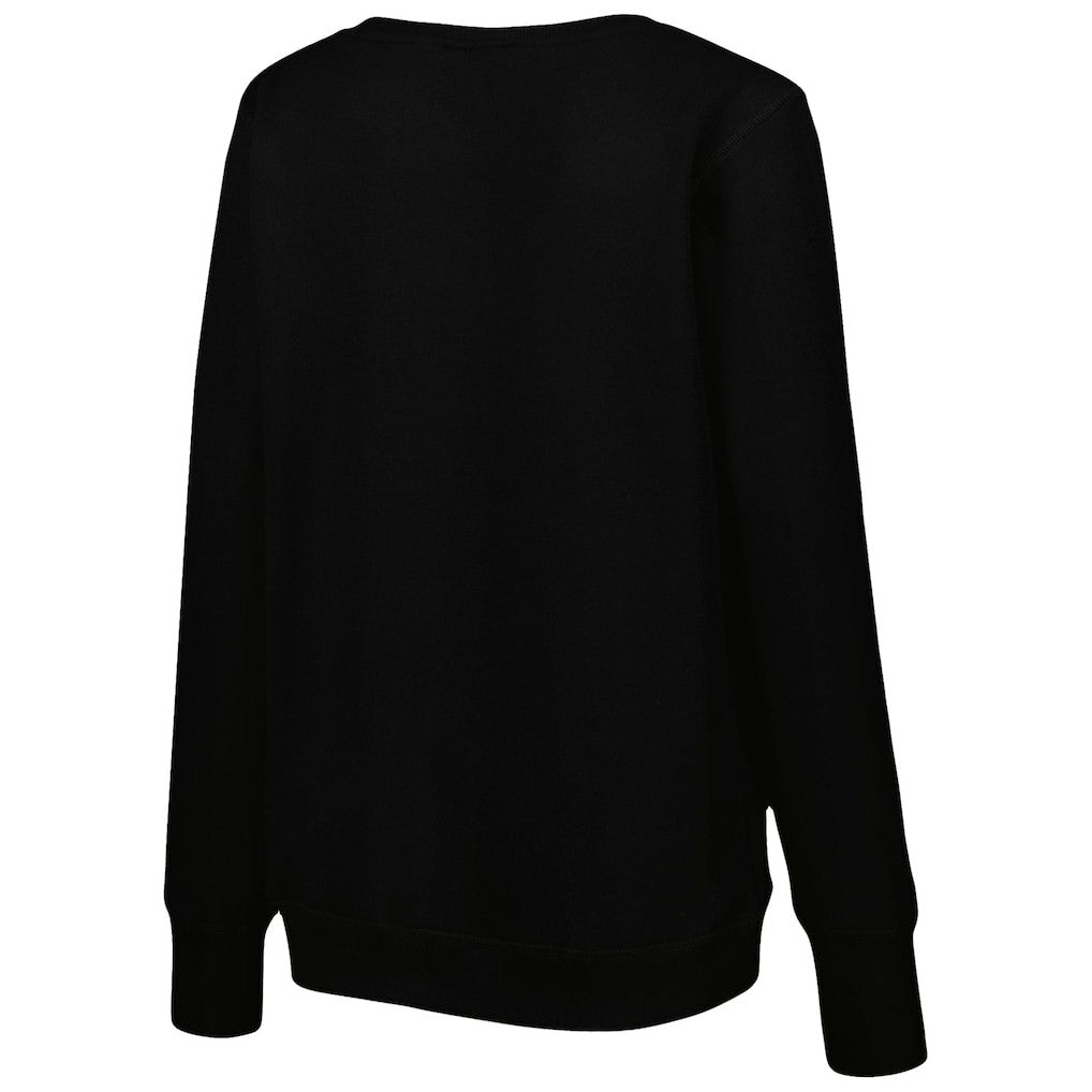 Washington Commanders Cuce Women's Sequin Logo V-Neck Pullover Sweatshirt - Black Pullover