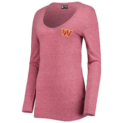 Washington Commanders New Era Women's Scoop Neck Tri-Blend Long Sleeve T-Shirt - Burgundy T-shirts