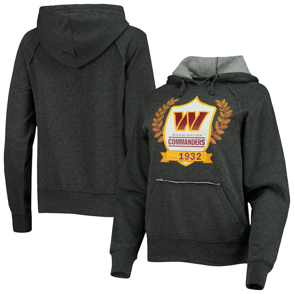 Washington Commanders New Era Women's Raglan Pullover Hoodie - Heathered Charcoal Hoodies