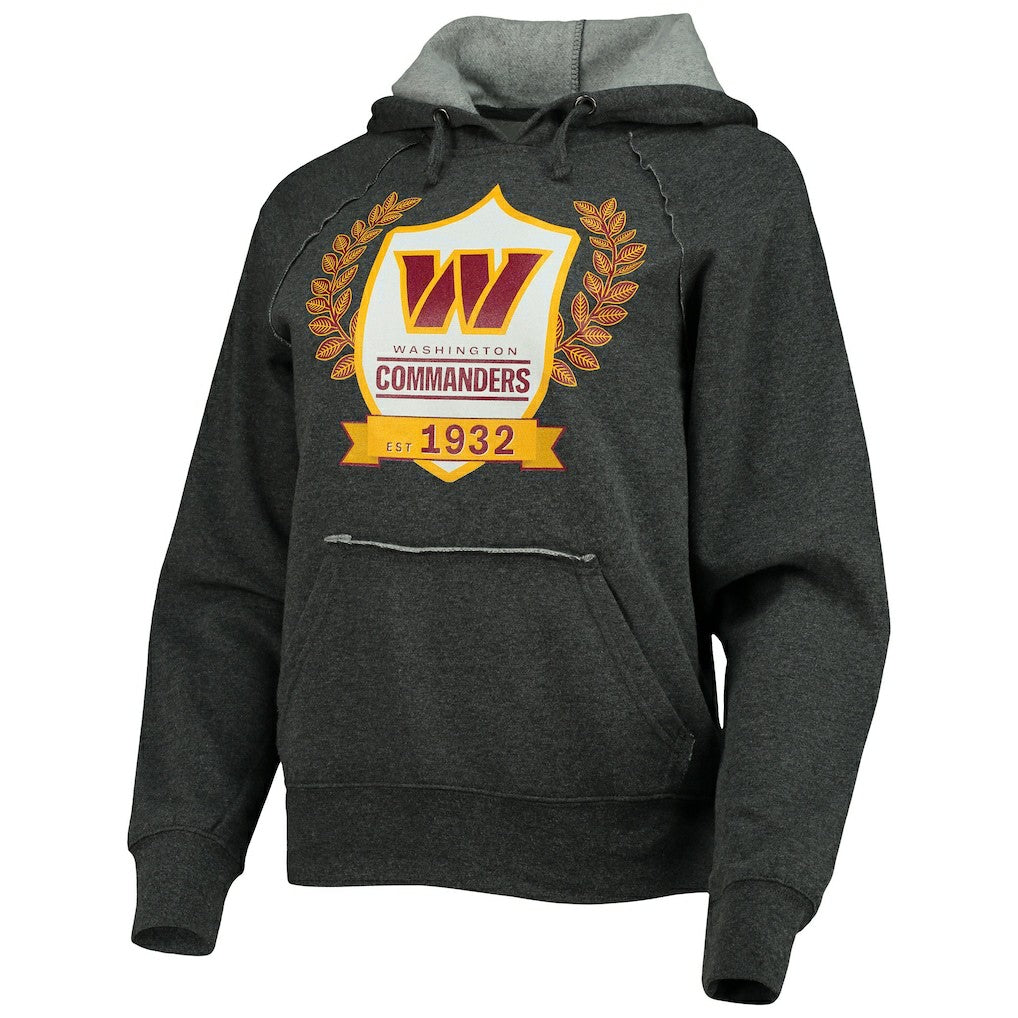 Washington Commanders New Era Women's Raglan Pullover Hoodie - Heathered Charcoal Hoodies