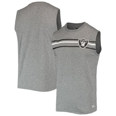 Las Vegas Raiders New Era Brushed Sleeveless Tank Top - Heathered Gray Tops