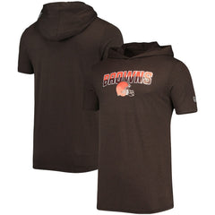 Cleveland Browns New Era Team Brushed Hoodie T-Shirt - Heathered Brown Hoodies