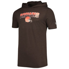 Cleveland Browns New Era Team Brushed Hoodie T-Shirt - Heathered Brown Hoodies