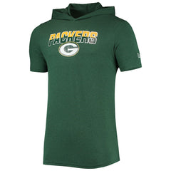 Green Bay Packers New Era Team Brushed Hoodie T-Shirt - Heathered Green Hoodies