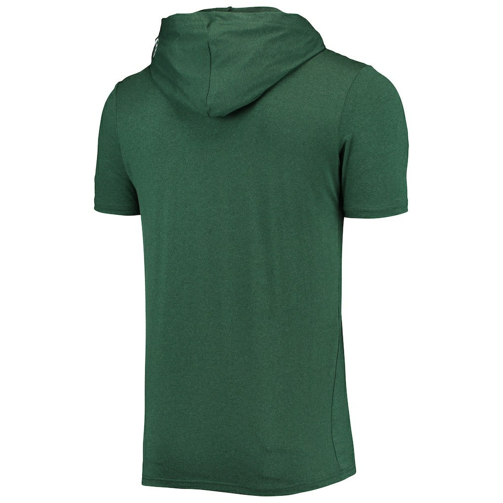 Green Bay Packers New Era Team Brushed Hoodie T-Shirt - Heathered Green Hoodies