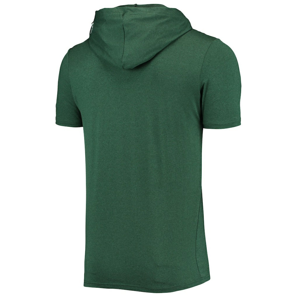 Green Bay Packers New Era Team Brushed Hoodie T-Shirt - Heathered Green Hoodies